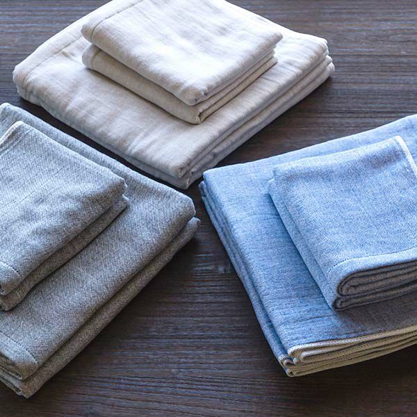 オーガニックコットン トラッド シャンブレーバスタオル