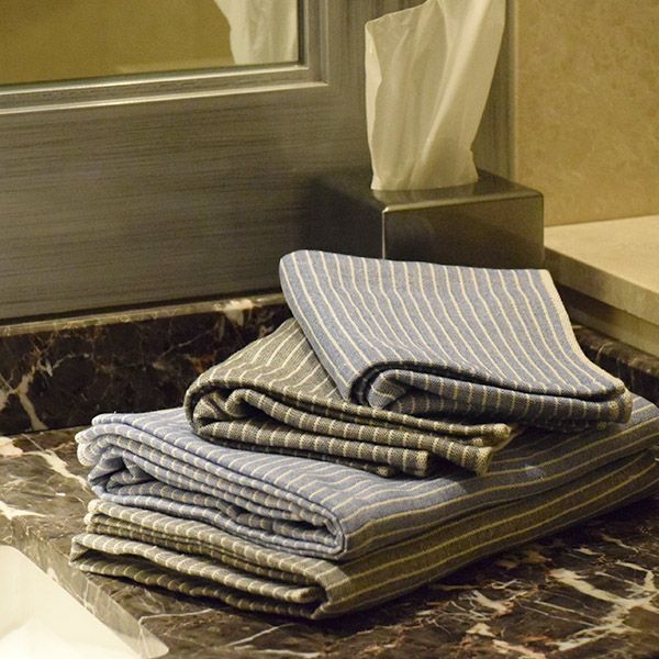 オーガニックコットン トラッド ストライプフェイスタオル