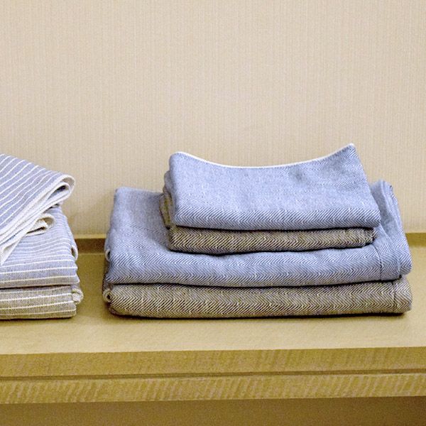 オーガニックコットン トラッド ヘリンボーンバスタオル