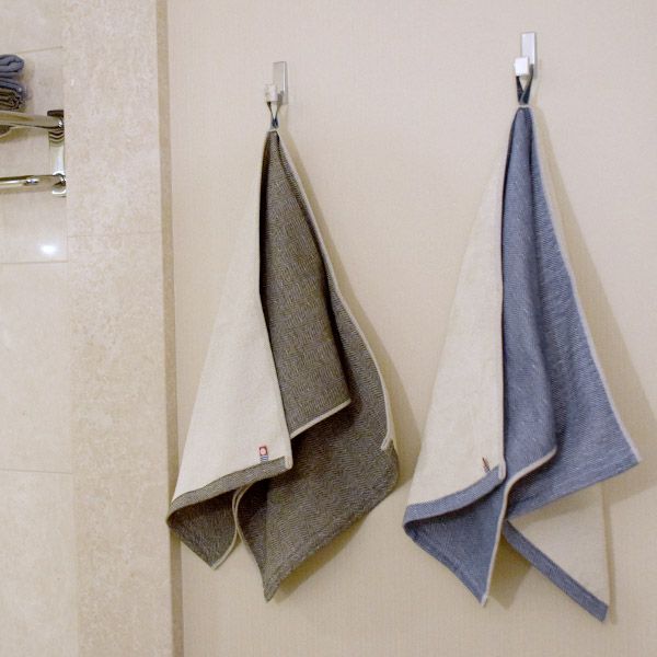 オーガニックコットン トラッド ヘリンボーンフェイスタオル