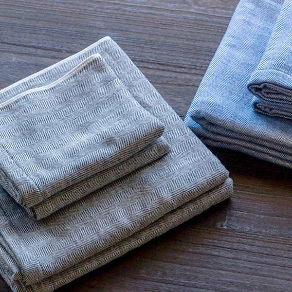 オーガニックコットン トラッド ヘリンボーンフェイスタオル