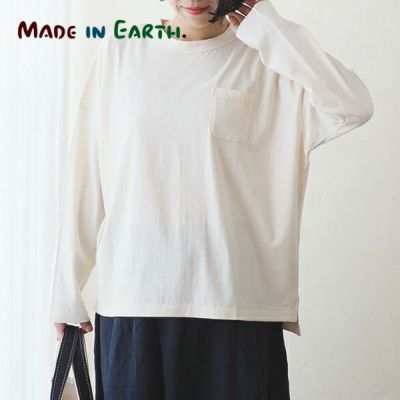 オーガニックコットン ドロップショルダープルオーバー（長袖）