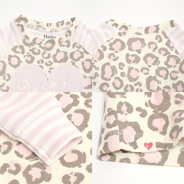 【SALE／20%OFF】 オーガニックコットン キッズラグランパジャマ（長袖）Painted Leopard