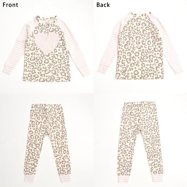 【SALE／20%OFF】 オーガニックコットン キッズラグランパジャマ（長袖）Painted Leopard