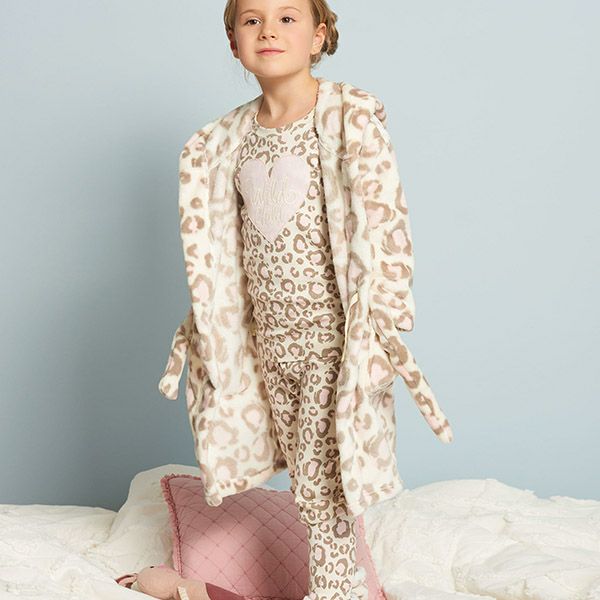 【SALE／20%OFF】 オーガニックコットン キッズラグランパジャマ（長袖）Painted Leopard