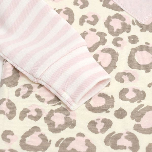 【SALE／20%OFF】 オーガニックコットン キッズラグランパジャマ（長袖）Painted Leopard