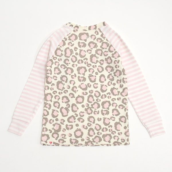 【SALE／20%OFF】 オーガニックコットン キッズラグランパジャマ（長袖）Painted Leopard