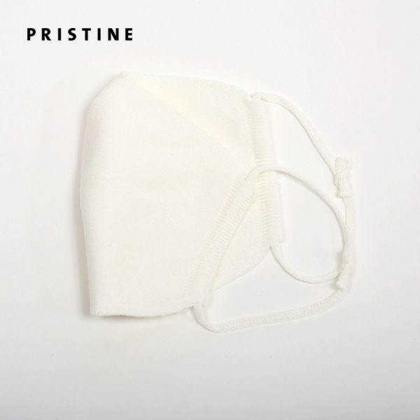 オーガニックコットン 無縫製ニットマスク ホワイト