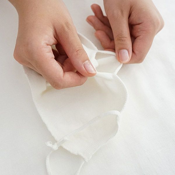 オーガニックコットン 無縫製ニットマスク ホワイト