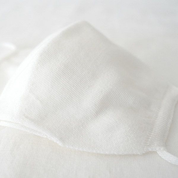 オーガニックコットン 無縫製ニットマスク ホワイト