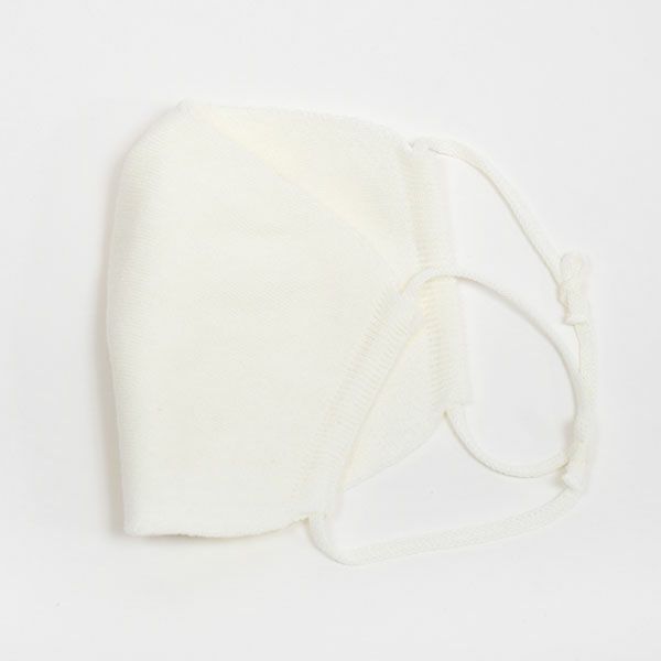 オーガニックコットン 無縫製ニットマスク ホワイト