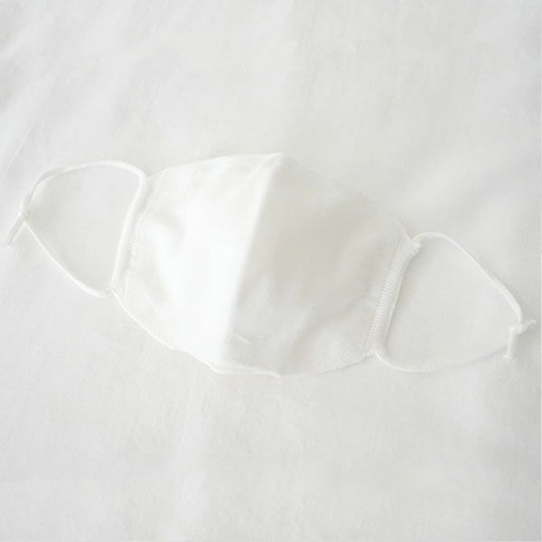 オーガニックコットン 無縫製ニットマスク ホワイト