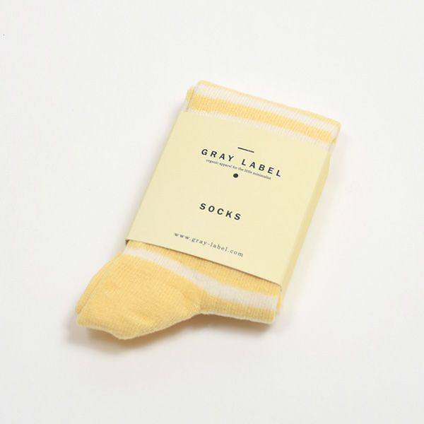 【SALE／20%OFF】 オーガニックコットン ベビー リブハイソックスストライプ