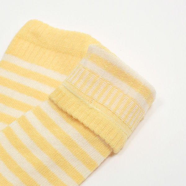 【SALE／20%OFF】 オーガニックコットン ベビー リブハイソックスストライプ