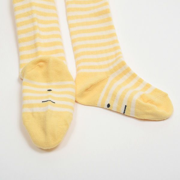 【SALE／20%OFF】 オーガニックコットン ベビー リブハイソックスストライプ
