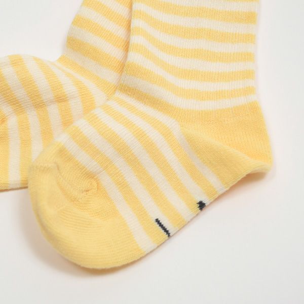 【SALE／20%OFF】 オーガニックコットン ベビー リブハイソックスストライプ