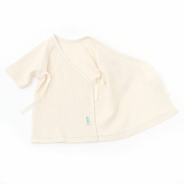 オーガニックコットン とろけるような接結フライス短肌着 50-60