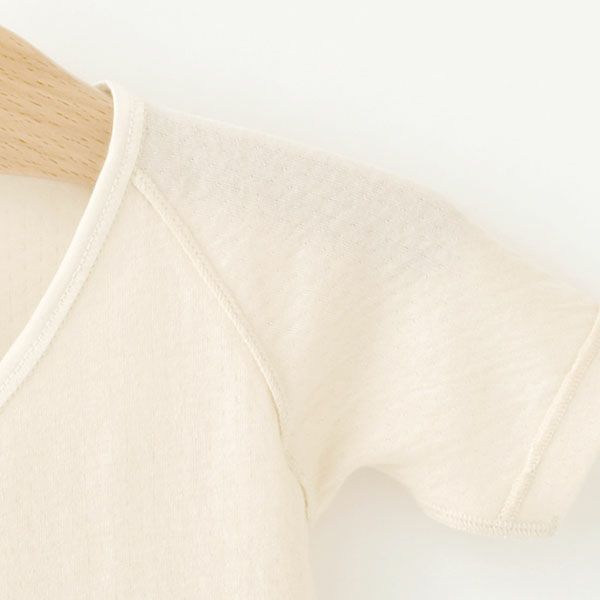 オーガニックコットン とろけるような接結フライス短肌着 50-60