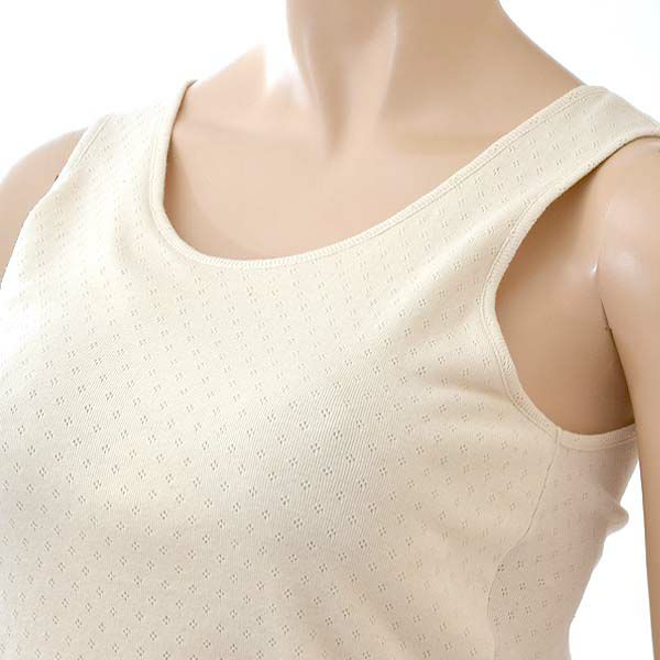 オーガニックコットン タンクトップ（パッドポケット付き）アイレットBWタイプ B