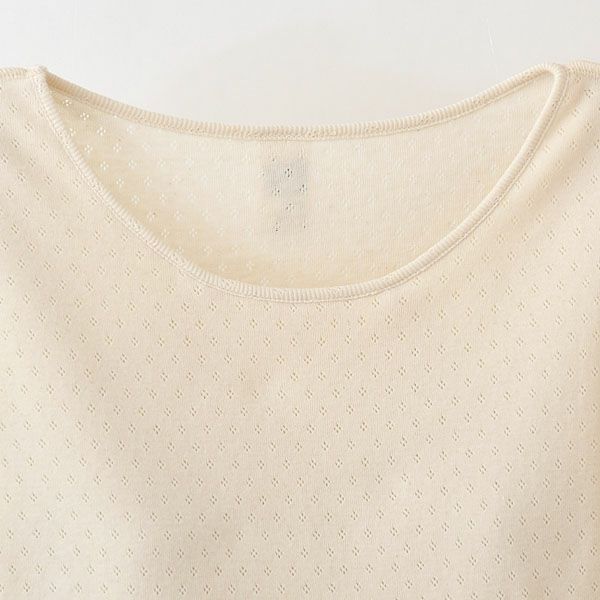 オーガニックコットン 八分袖インナー（パッドポケット付き）アイレットBWタイプ N