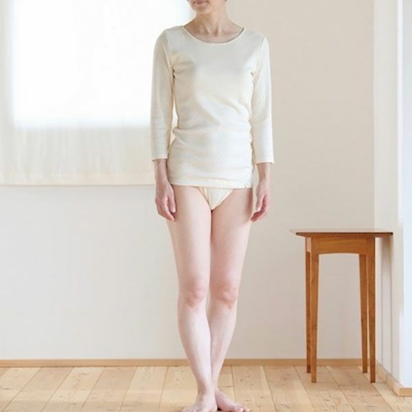 オーガニックコットン 八分袖インナー（パッドポケット付き）アイレットBWタイプ N