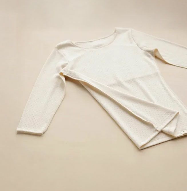 オーガニックコットン 八分袖インナー（パッドポケット付き）アイレットBWタイプ N