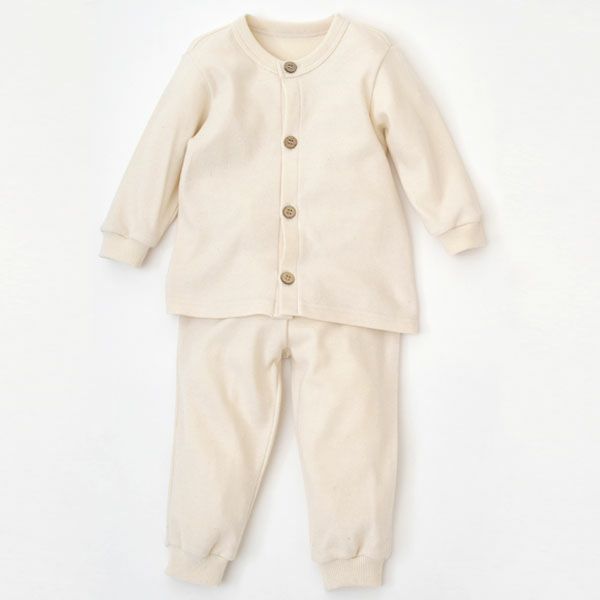 オーガニックコットン ベビー前開きホームウェア(長袖)