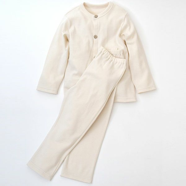 オーガニックコットン キッズ前開きホームウェア(長袖)