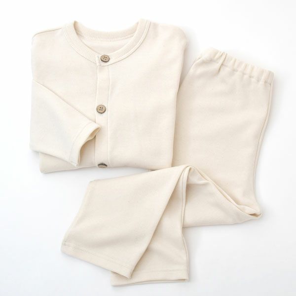 オーガニックコットン キッズ前開きホームウェア(長袖)