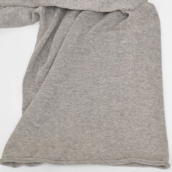 オーガニックコットン&ヤク 無縫製ボートネック モクグレー M