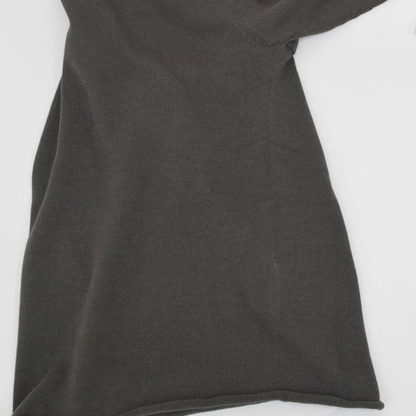 オーガニックコットン 無縫製ボートネック五倍子 ナチュラルブラック M