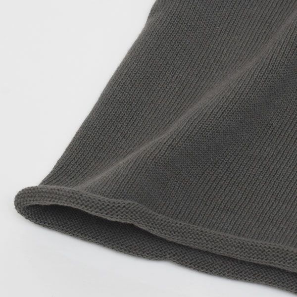 オーガニックコットン 無縫製ボートネック五倍子 ナチュラルブラック M