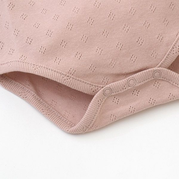 【SALE／20%OFF】 オーガニックコットン ベビーポインテルフリルネックボディスーツ(長袖) Bebe