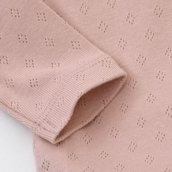 【SALE／20%OFF】 オーガニックコットン ベビーポインテルフリルネックボディスーツ(長袖) Bebe