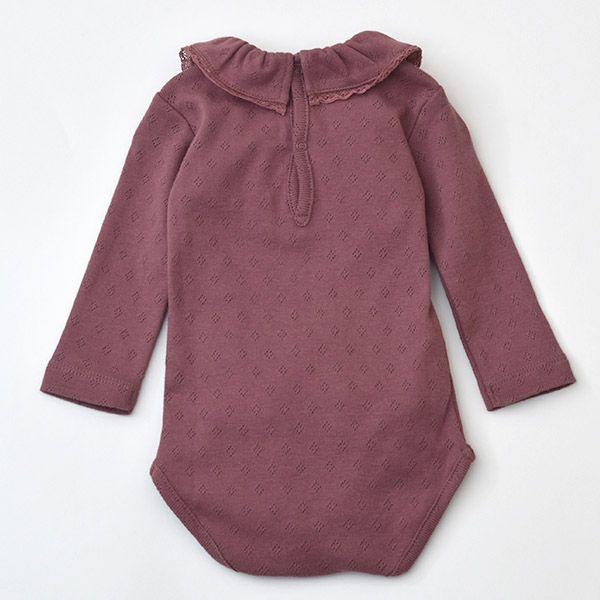 【SALE／20%OFF】 オーガニックコットン ベビーポインテルフリルネックボディスーツ(長袖) Bebe