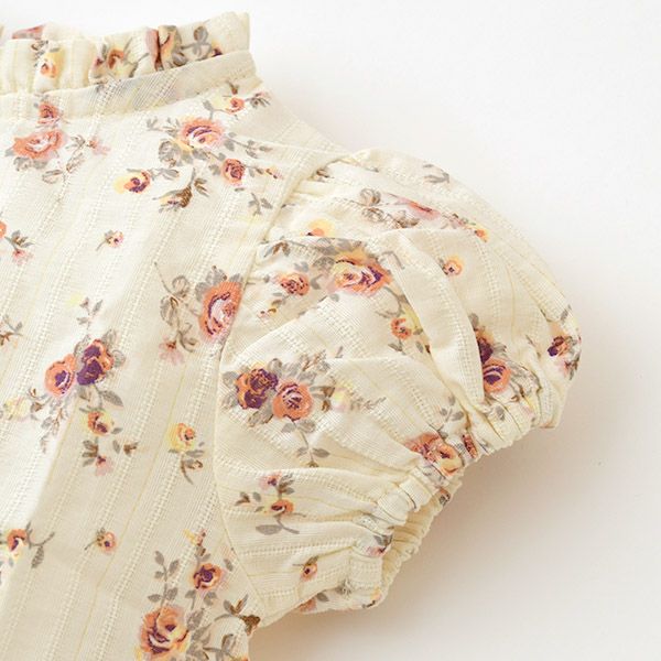 オーガニックコットン ベビーパフスリーブブラウス＆ブルマ Laura