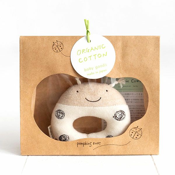 オーガニックコットン てんとうむしガラガラ petit sac付