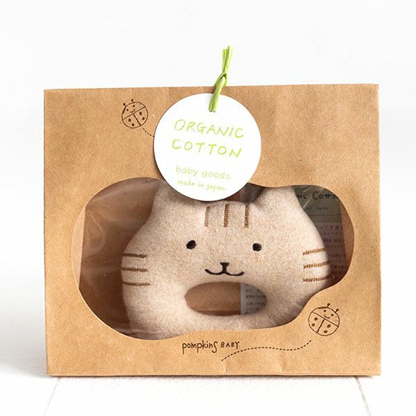 オーガニックコットン にゃんこガラガラ petit sac付