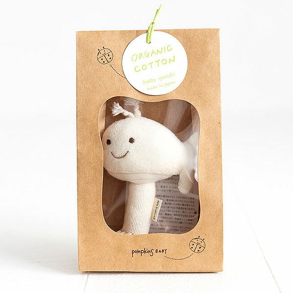 オーガニックコットン くじらスティックガラガラ petit sac付