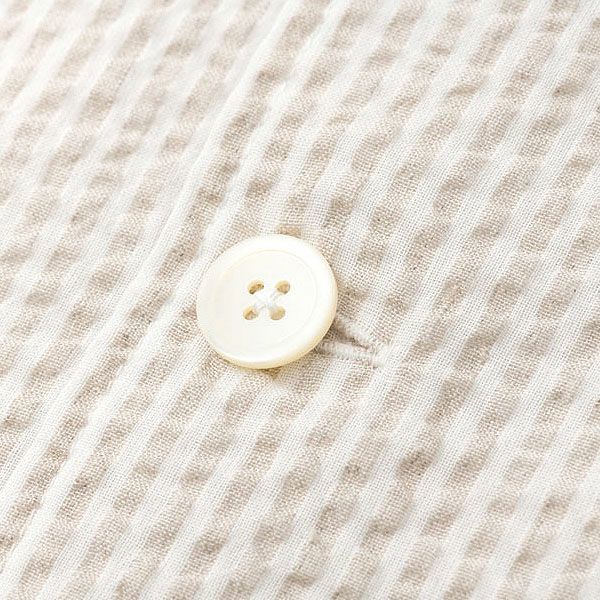 オーガニックコットン&リネン メンズサッカーストライプパジャマ(半袖)