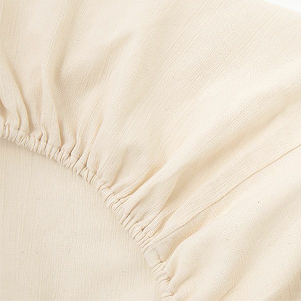 オーガニックコットン 模紗ボックスシーツ ナチュラル 200×100