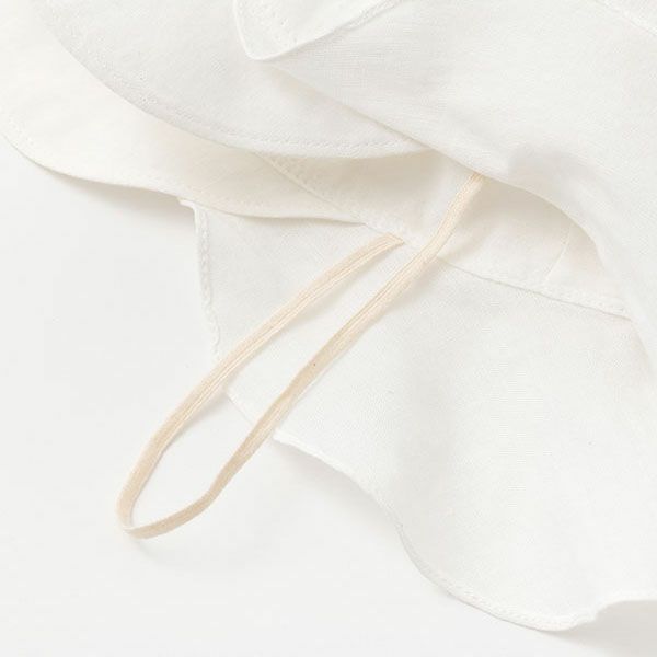 オーガニックコットン&リネン ベビー日除け帽子 ホワイト 46-48