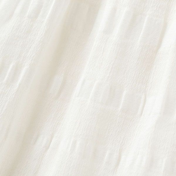 オーガニックコットン&リネン ベビーラミーサッカーワンピース ホワイト 80-90