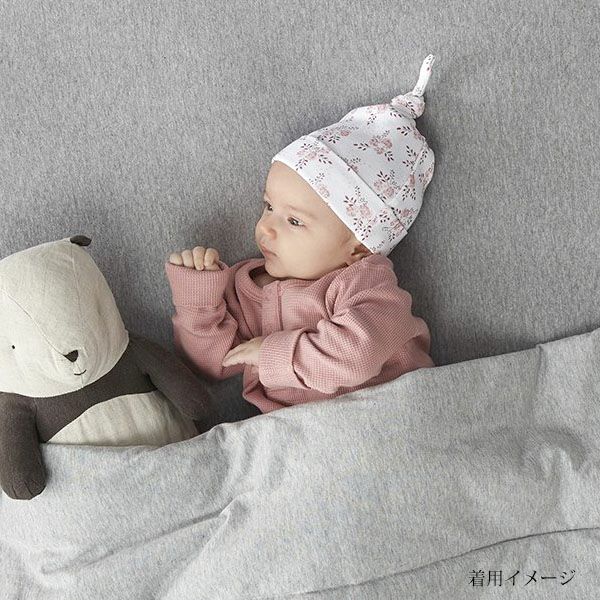 オーガニックコットン ベビー 結び帽