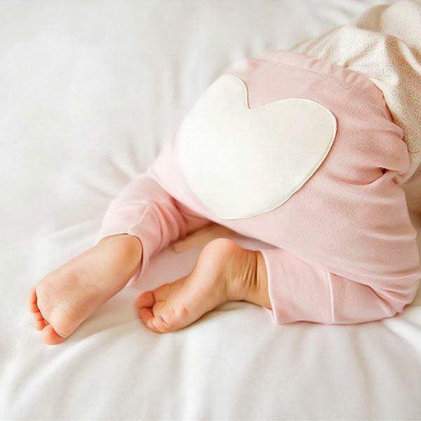 【SALE／20%OFF】 オーガニックコットン ベビー ハートロングパンツ OnTheFarm