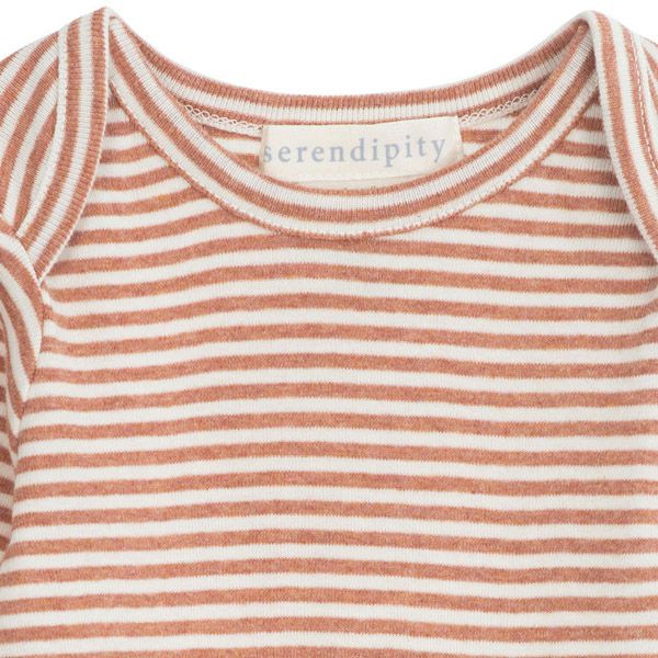 オーガニックコットン ベビー フライスボディスーツStripe (長袖)