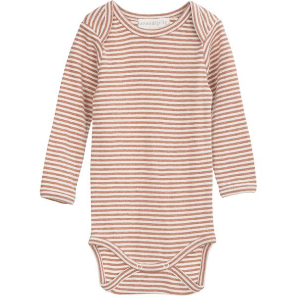 オーガニックコットン ベビー フライスボディスーツStripe (長袖)