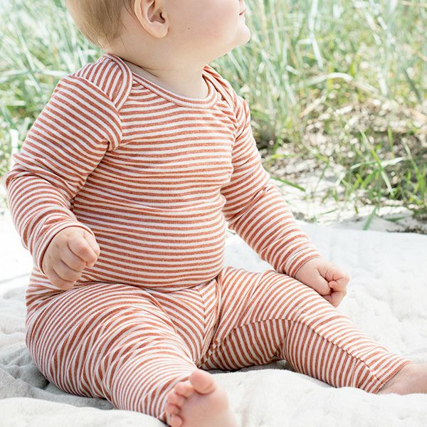 オーガニックコットン ベビー フライスレギンスStripe