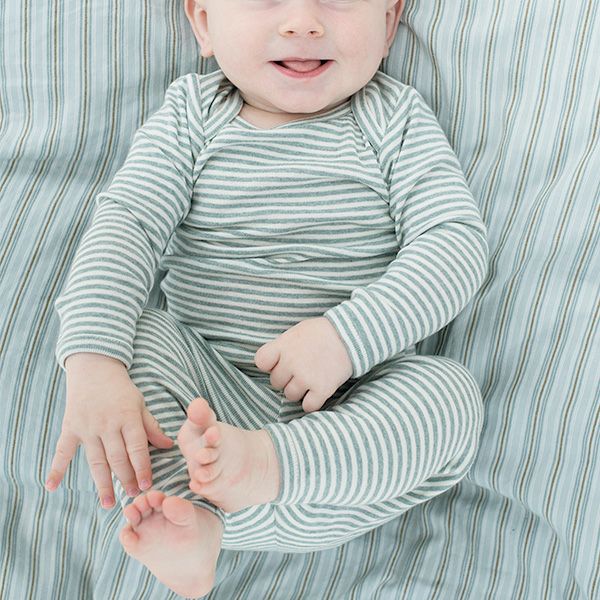 オーガニックコットン ベビー フライスレギンスStripe