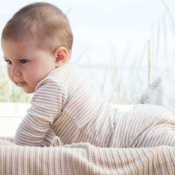 オーガニックコットン ベビー フライスレギンスStripe